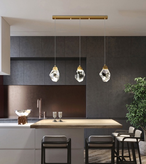 Подвесной светильник медный, 45*11*100 см. PRECIOUS BRILLIANT - Cветильник на кухню подвесной, LED, 15 Вт