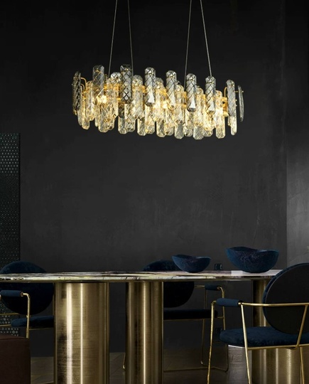 Люстра подвесная AKCA 80*22 дымчатый, стекло, металл, Е14.