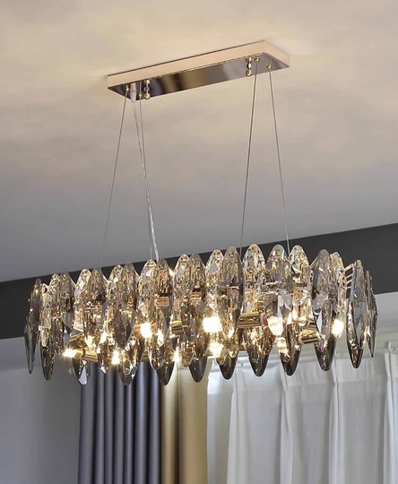 Подвесной светильник ADAK 100*18, золотой, стекло, металл,  Е14.