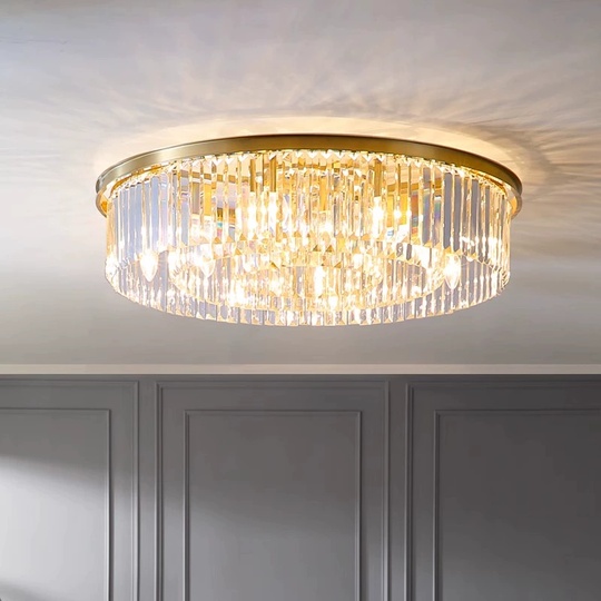 Потолочный светильник, медь, хрусталь, CINNAMON 100*20 металл, Е14.