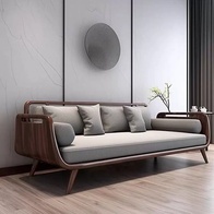 Прямой диван Roberts черный орех, ткань, 240*82*85 см