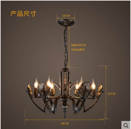 Дизайнерский светильник 68*43 см led, e14, железо, стекло