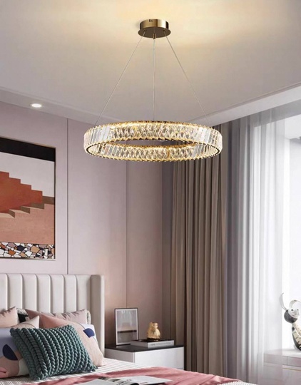 Люстра подвесная, медь, хрусталь, MASON 90*8 металл, LED