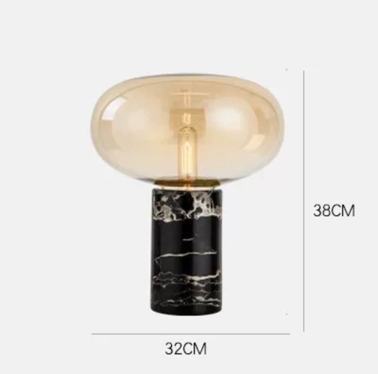 Настольная лампа ODA 32*38, коньяк, камень