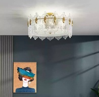 Люстра подвесная, медный, стекло, FRIENDSHIP 40*23, металл, E14.