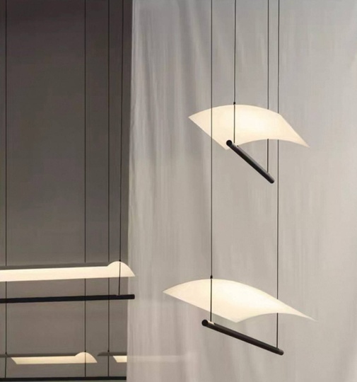 Люстра черная, белая Elystrin, металл, 120*13 см, светодиодная, LED