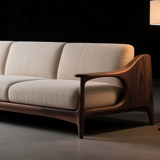 Прямой диван Elizabeth темный орех, ткань, 240*85*80 см