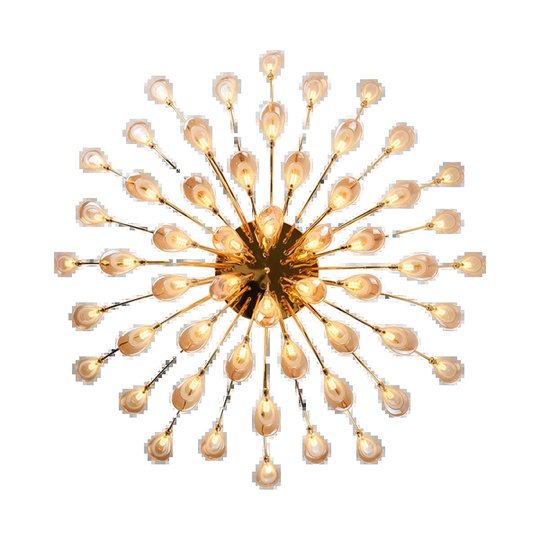 Люстра золотая Elydra, металл, стекло, 80*21 см, G4