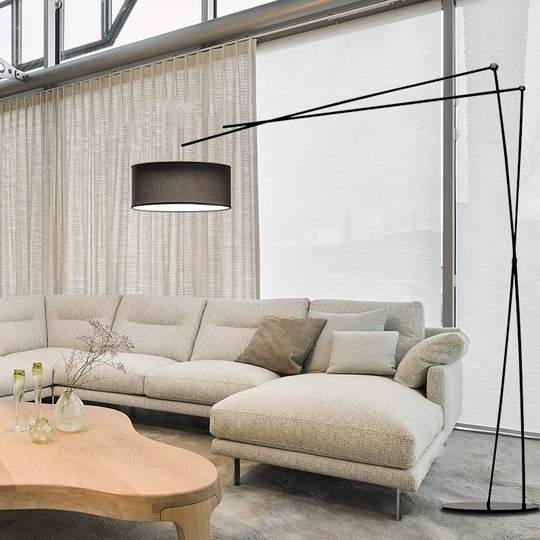 Торшер, черный, Brighton 210*170, светодиодный, Е27, металл, ткань