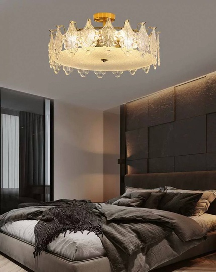 Люстра подвесная, медный, стекло, ANEMONE 50*20, металл, E14.