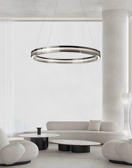 Люстра подвесная, черный, ПММА, ELIJAH 40*150, металл, LED