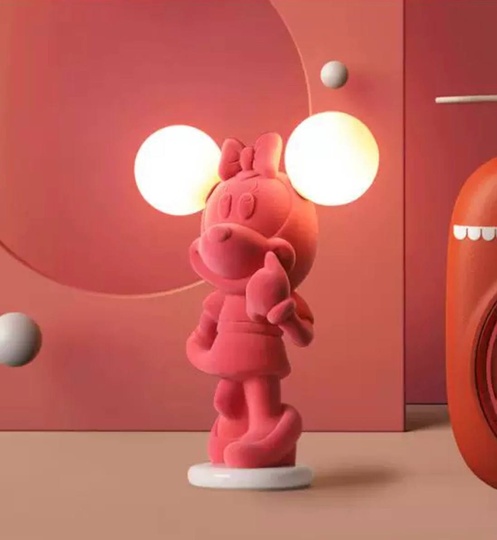 Настольная лампа, MICKEY 30*40, смола, стекло, розовый