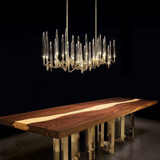 Светильник подвесной медый Elentrix, металл, трос 100 см, 120*45 см, G4