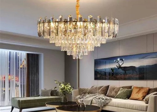 Люстра подвесная ALIM 98*67 золото, кристалл, металл, E14.