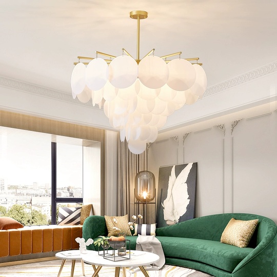 Люстра подвесная, медный, ПММА, LUXURIOUS 65*48, металл, E14.