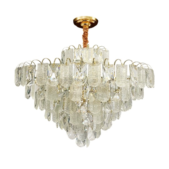 Люстра подвесная, золото, хрусталь, THOMAS 80*57 металл, E14.