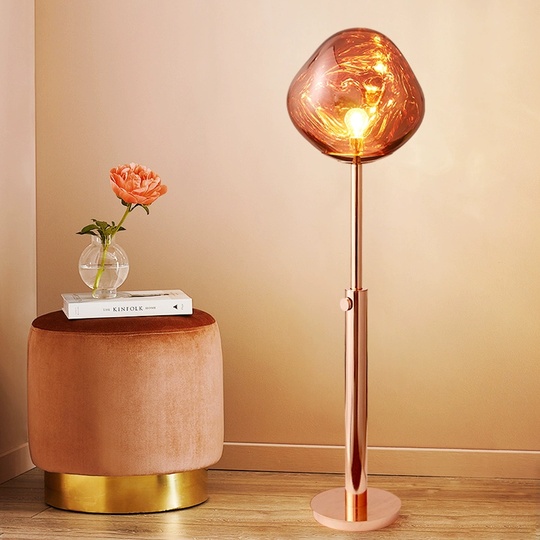 Торшер розовое золото Glow, 52*145 см, светодиодный, Е27, металл, 20 Вт