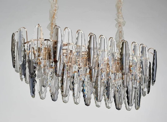 Люстра подвесная BEREN 80*37 дымчатый, стекло, металл, Е14.