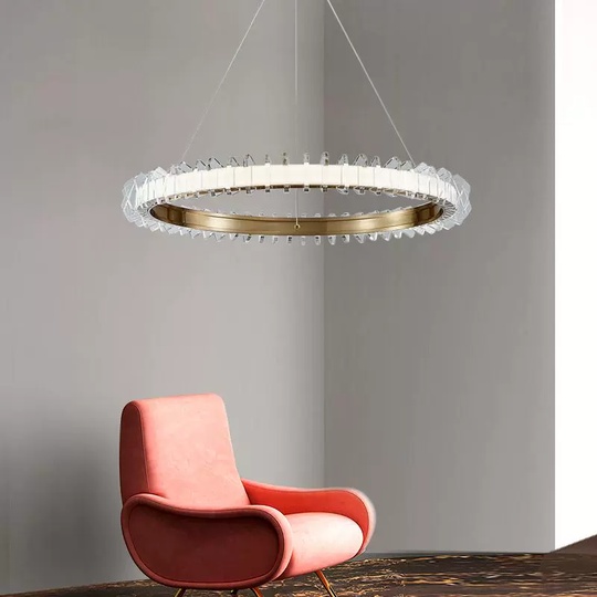 Люстра подвесная, медь, ПММА, ALISTER 80*150, металл, LED