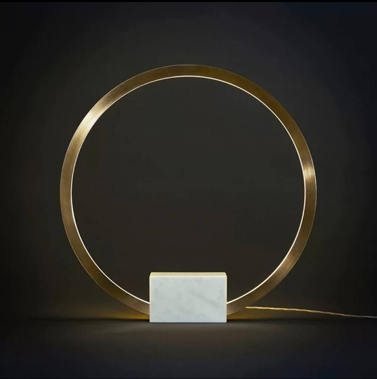 Настольная лампа RING 35*37, белый, бронза, мрамор