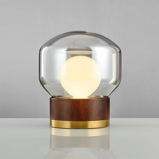 Настольная лампа CALEB 25*30, бордовый, металл, дерево, Е27.