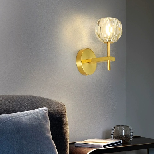 Настенный светильник LAW 12*22, медный, металл, стекло, G9.