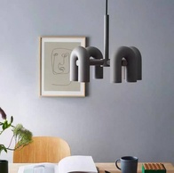 Светильник подвесной серый Elisto, металл, трос 150 см, 60*38 см, LED