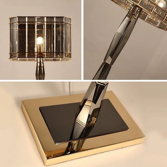 Настольная лампа CRISPIN 43*54, жемчужно-коричневый, металл, Е27.