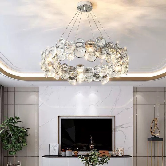 Люстра серебряная Evrynt, металл, 100*20 см, светодиодная, E14