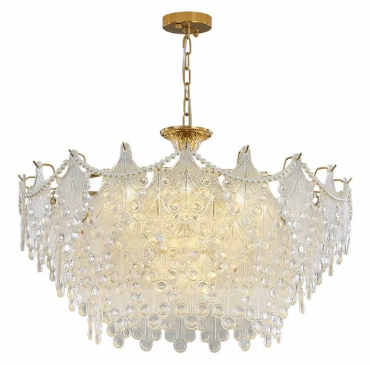 Люстра подвесная, медный, стекло, NEWSBRINGER 50*26, металл, E14.