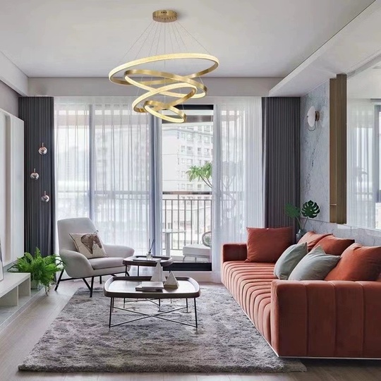 Люстра подвесная, медь, ПММА, APRIL 40*60*80*100 металл, LED.