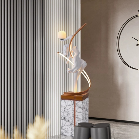 Торшер белый Ballerina 33*33*170 см, LED, Е27, смола стекловолокно, 24 Вт