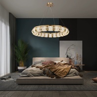 Люстра подвесная, медная, Elaxor, металл, 80*10 см, LED