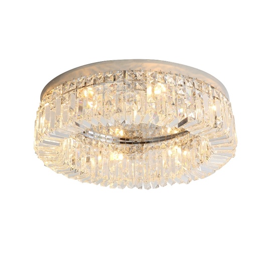 Потолочный светильник, серебро, кристалл, ABIGAIL 60*15 металл, E14.