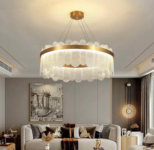 Люстра подвесная, медь, песочно-белый, стекло, DUYGU 100*27, металл, G9.