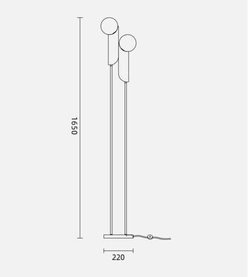 Напольный светильник золотой West Bower, E27, 30 Вт