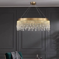 Люстра подвесная FATMA 80*30 бронза, хрусталь, металл, LED.