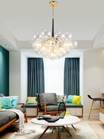 Люстра подвесная, черный, стекло, ABRAHAN 55*65, металл, Е27