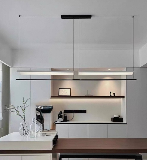 Люстра черная, белая Avelor, металл, 160*13 см, светодиодная, LED