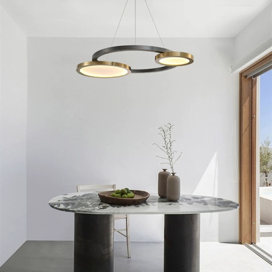 Люстра подвесная, черный, ПММА, BAHA 96*65, металл, LED