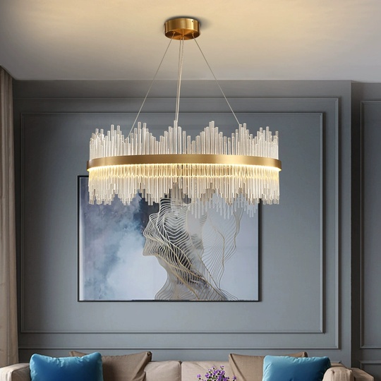 Люстра подвесная, медная, стекло, DICLE 60*26, металл, LED.