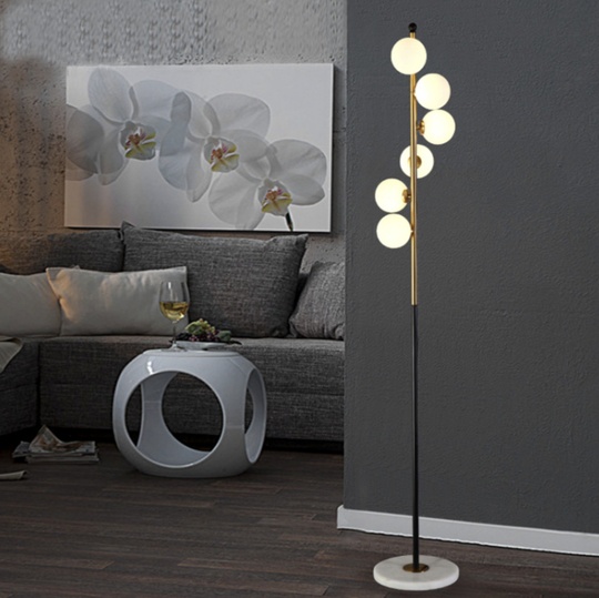 Напольный светильник черный с золотом LAINA, E27, 30 Вт