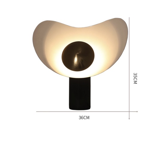 Настольная лампа Levien, 35*37 см, черно-белого цвета с золотом