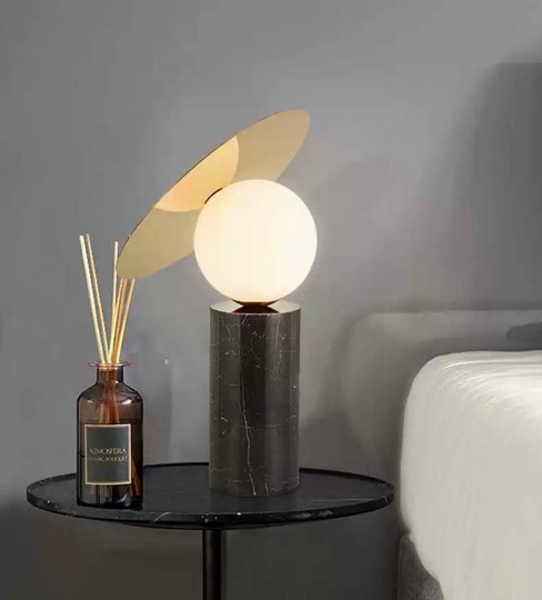 Настольная лампа NIGHT 30*40, черный, мрамор.