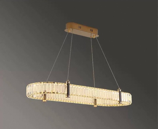 Люстра подвесная CAKIR 80*150  золотой, хрусталь, металл, LED.