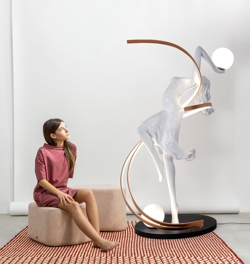 Торшер девушка. Напольный светильник MAI HE MAI Белые. Girls ballerina - Балерина, E27, LED, 70 Вт