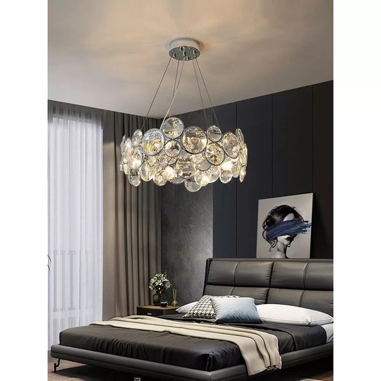 Люстра серебряная Evrynt, металл, 45*20 см, светодиодная, E14