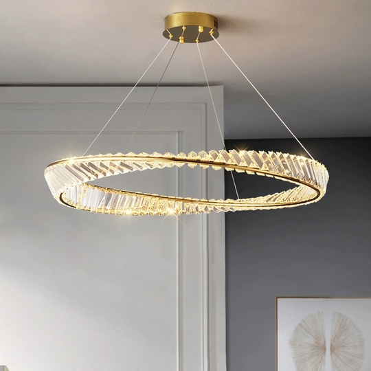 Люстра подвесная, золотой, кристалл, GLAMOROUS 60*10, металл, LED.