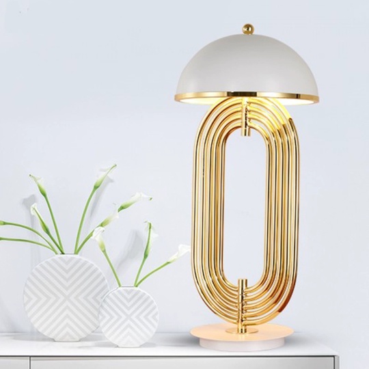 Настольная лампа KENZIE  30*65, белый, металл,  стекло, Е27.