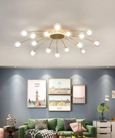 Люстра золотая Exalor, металл, стекло, 125*20 см, светодиодная, LED, G9